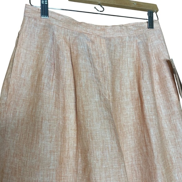 Austin Reed vintage linen lined high waist, pleated wide leg cuffed trouser SZ-4 - Picture 5 of 10